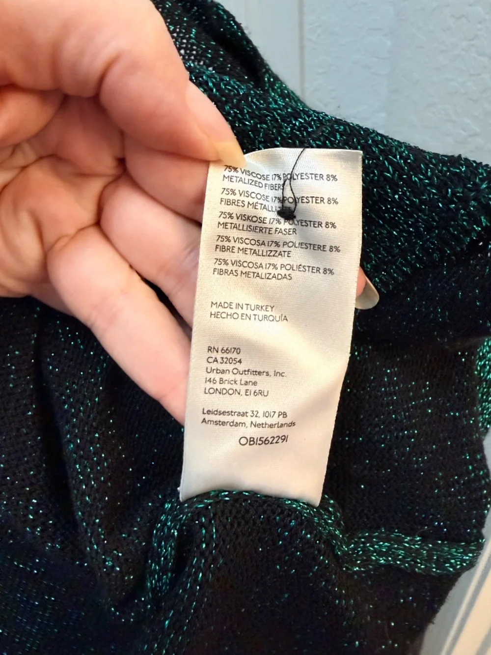 Free People Emerald Sparkle Boho Top XL Glam Party‎ Knit